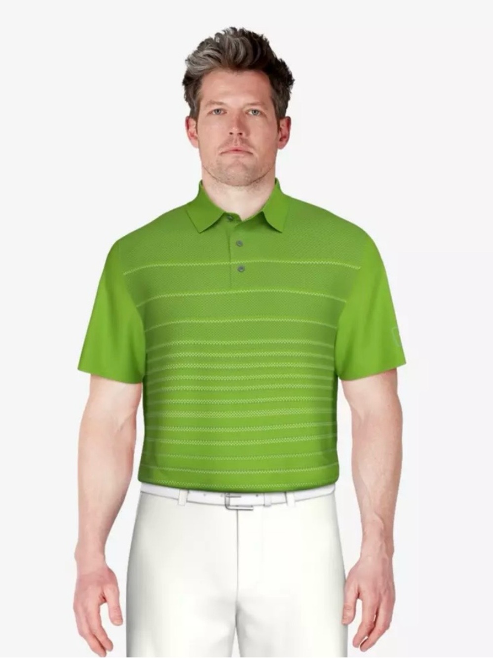 NWT PGA TOUR PRO SERIES HIGH PERFORMANCE POLO SHIRT GREEN FLASH (LIME) MENS MED